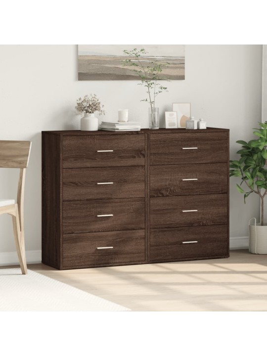Příborníky 2 ks hnědý dub 60 x 31 x 84 cm kompozitní dřevo