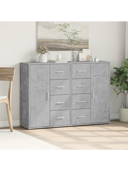 Příborníky 2 ks betonově šedé 60 x 31 x 84 cm kompozitní dřevo