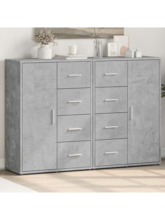 Příborníky 2 ks betonově šedé 60 x 31 x 84 cm kompozitní dřevo