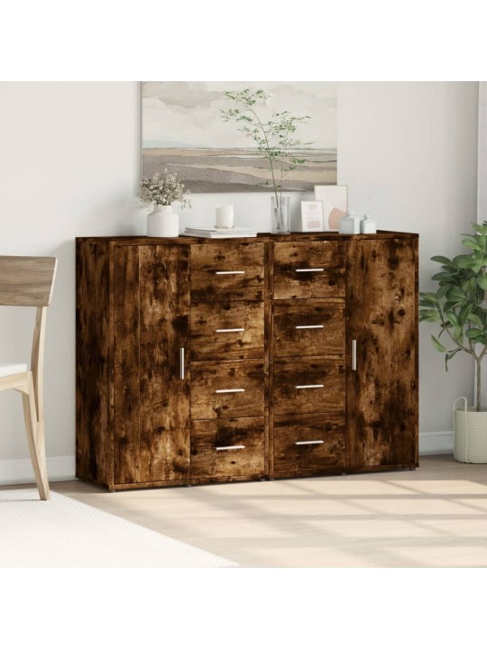 Příborníky 2 ks kouřový dub 60 x 31 x 84 cm kompozitní dřevo