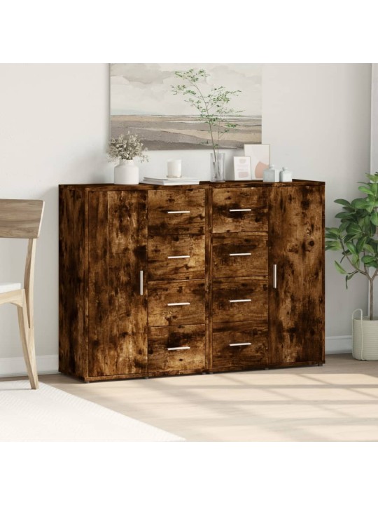 Příborníky 2 ks kouřový dub 60 x 31 x 84 cm kompozitní dřevo