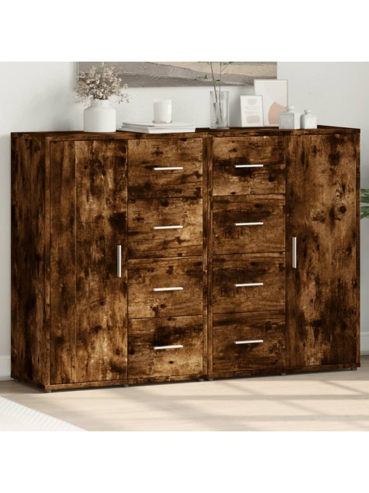 Příborníky 2 ks kouřový dub 60 x 31 x 84 cm kompozitní dřevo