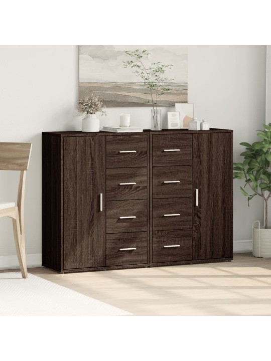 Příborníky 2 ks hnědý dub 60 x 31 x 84 cm kompozitní dřevo