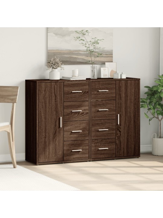 Příborníky 2 ks hnědý dub 60 x 31 x 84 cm kompozitní dřevo