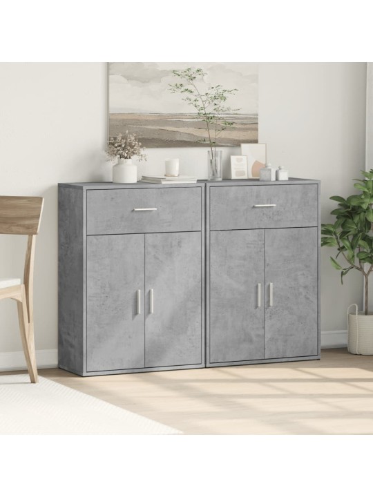 Příborníky 2 ks betonově šedé 60 x 30 x 84 cm kompozitní dřevo