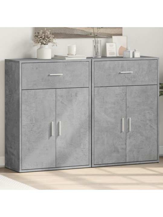 Příborníky 2 ks betonově šedé 60 x 30 x 84 cm kompozitní dřevo