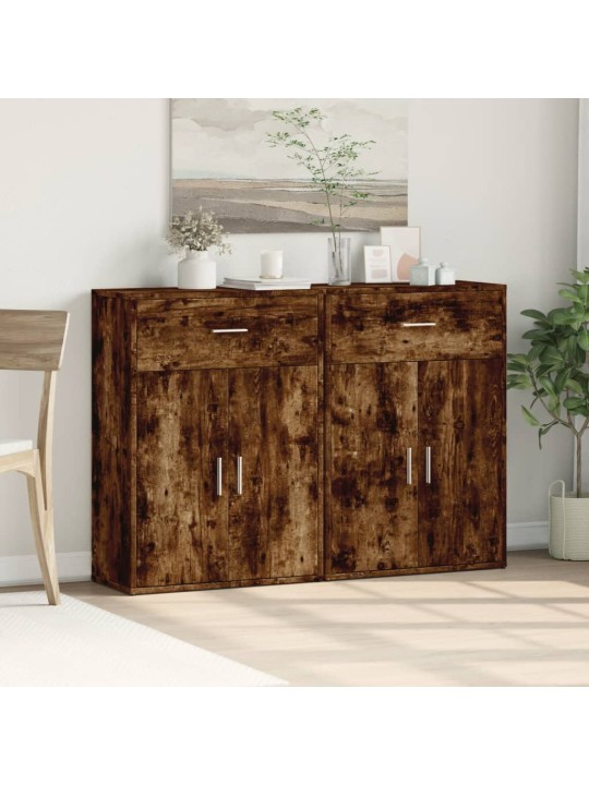 Příborníky 2 ks kouřový dub 60 x 30 x 84 cm kompozitní dřevo