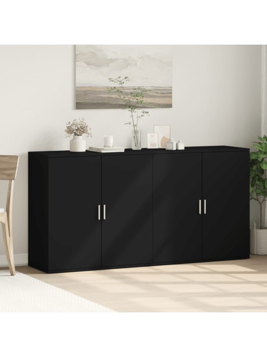 Příborníky 2 ks černé 79 x 38 x 80 cm kompozitní dřevo