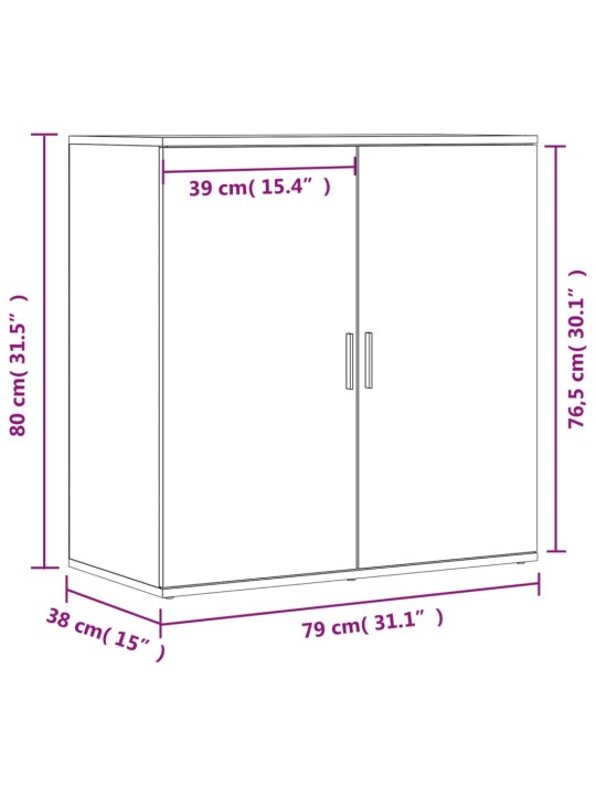 Příborníky 2 ks černé 79 x 38 x 80 cm kompozitní dřevo