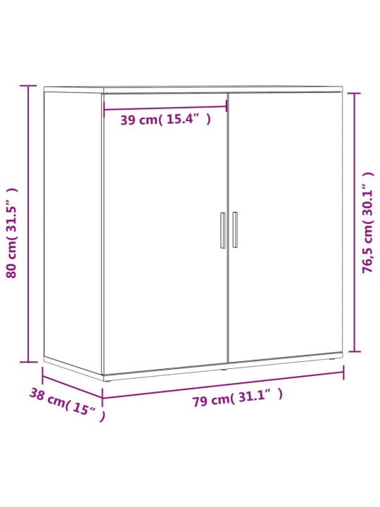 Příborníky 2 ks dub sonoma 79 x 38 x 80 cm kompozitní dřevo