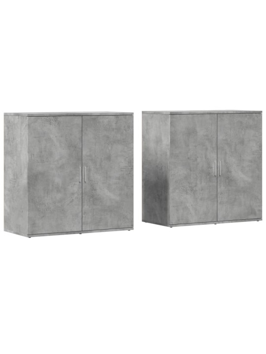 Příborníky 2 ks betonově šedé 79 x 38 x 80 cm kompozitní dřevo