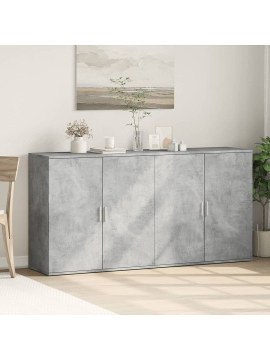 Příborníky 2 ks betonově šedé 79 x 38 x 80 cm kompozitní dřevo