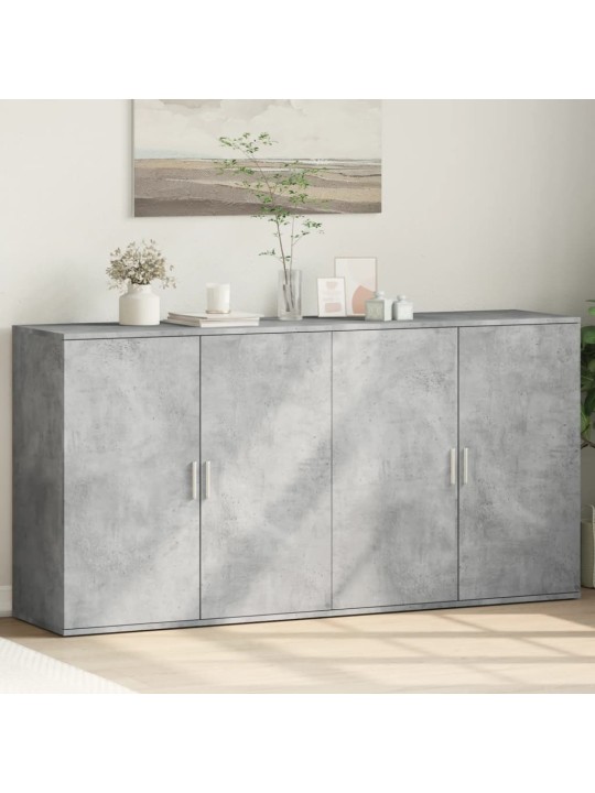 Příborníky 2 ks betonově šedé 79 x 38 x 80 cm kompozitní dřevo