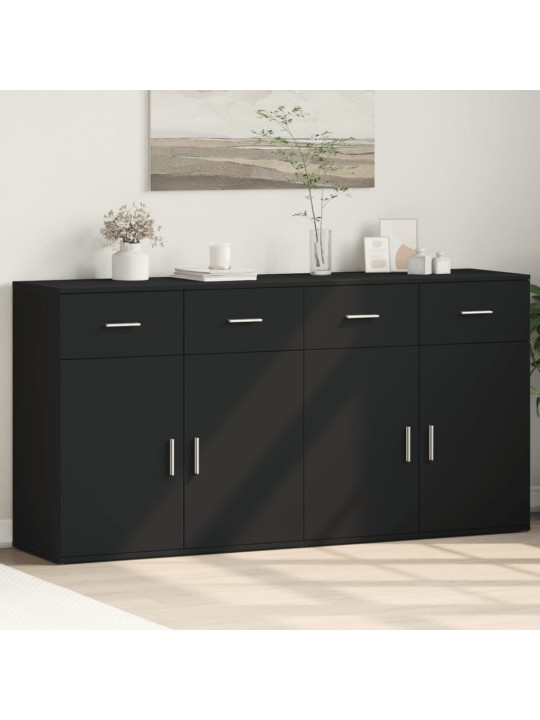Příborníky 2 ks černé 79 x 38 x 80 cm kompozitní dřevo