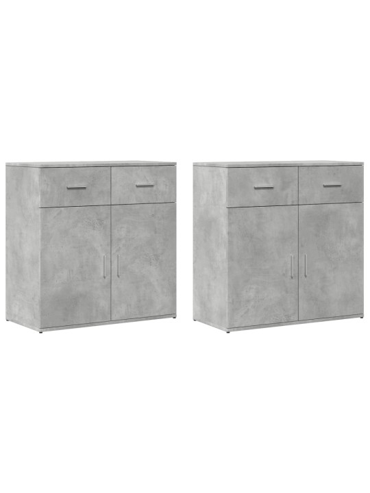 Příborníky 2 ks betonově šedé 79 x 38 x 80 cm kompozitní dřevo