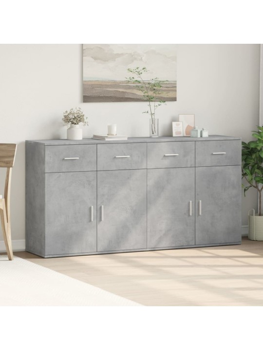 Příborníky 2 ks betonově šedé 79 x 38 x 80 cm kompozitní dřevo