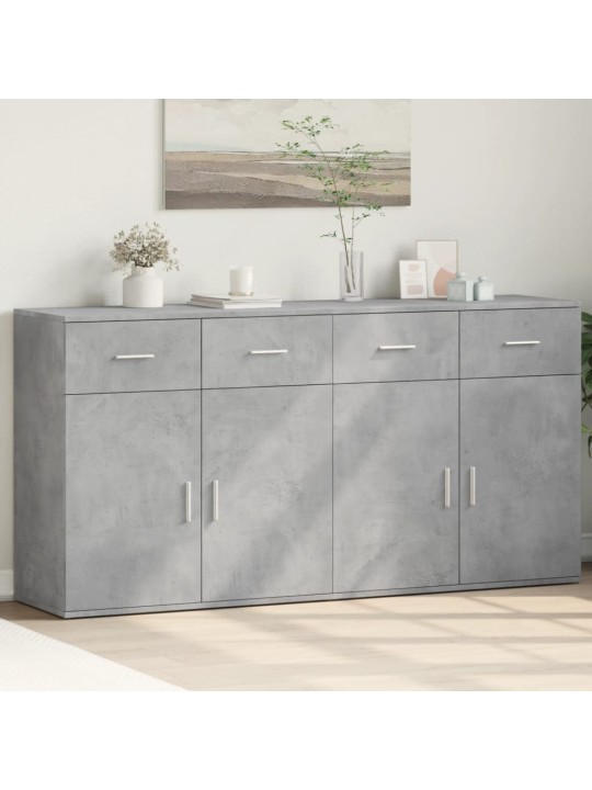 Příborníky 2 ks betonově šedé 79 x 38 x 80 cm kompozitní dřevo