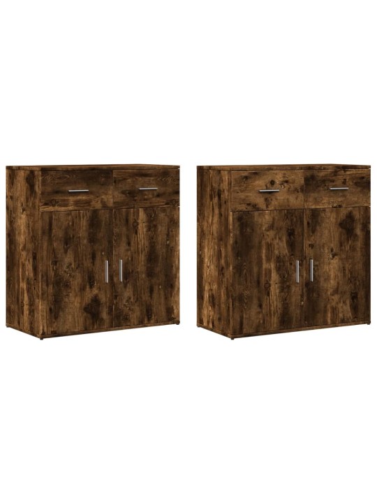 Příborníky 2 ks kouřový dub 79 x 38 x 80 cm kompozitní dřevo