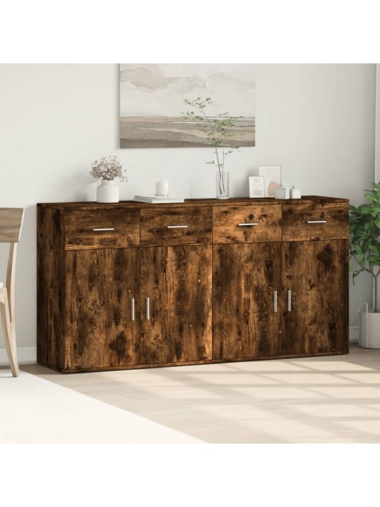 Příborníky 2 ks kouřový dub 79 x 38 x 80 cm kompozitní dřevo