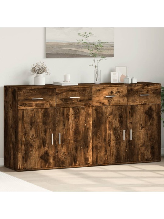 Příborníky 2 ks kouřový dub 79 x 38 x 80 cm kompozitní dřevo