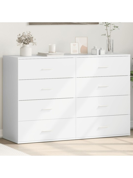 Příborníky 2 ks bílé 60 x 39 x 80 cm kompozitní dřevo