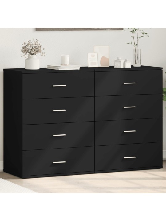 Příborníky 2 ks černé 60 x 39 x 80 cm kompozitní dřevo