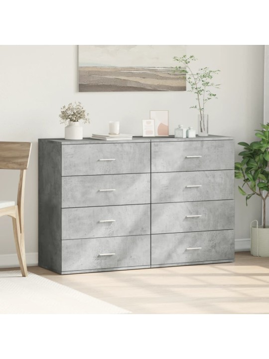 Příborníky 2 ks betonově šedé 60 x 39 x 80 cm kompozitní dřevo