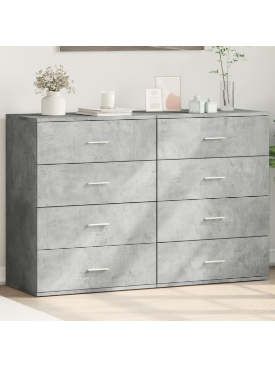 Příborníky 2 ks betonově šedé 60 x 39 x 80 cm kompozitní dřevo