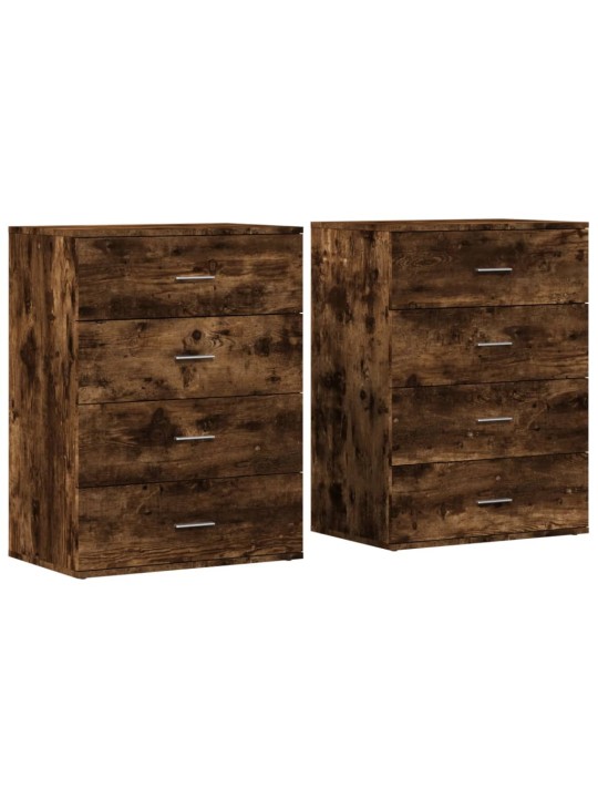 Příborníky 2 ks kouřový dub 60 x 39 x 80 cm kompozitní dřevo