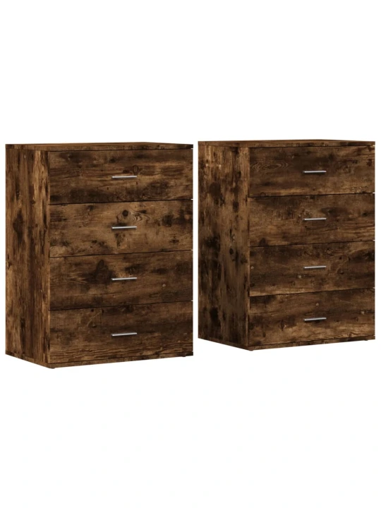 Příborníky 2 ks kouřový dub 60 x 39 x 80 cm kompozitní dřevo