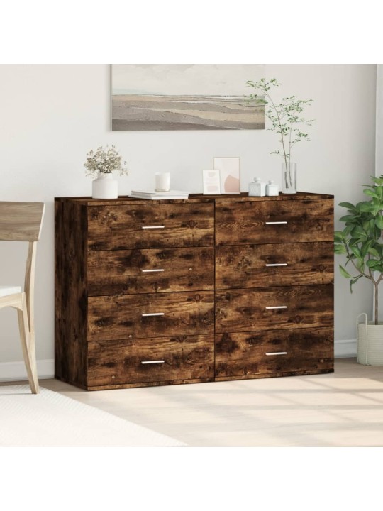Příborníky 2 ks kouřový dub 60 x 39 x 80 cm kompozitní dřevo