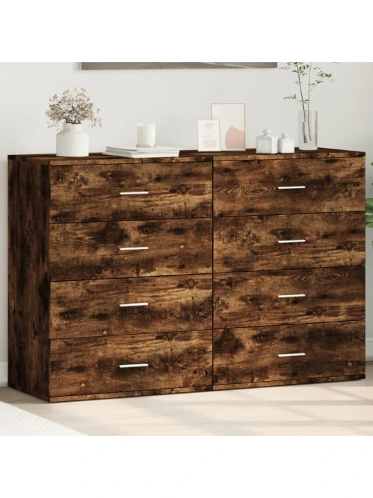 Příborníky 2 ks kouřový dub 60 x 39 x 80 cm kompozitní dřevo