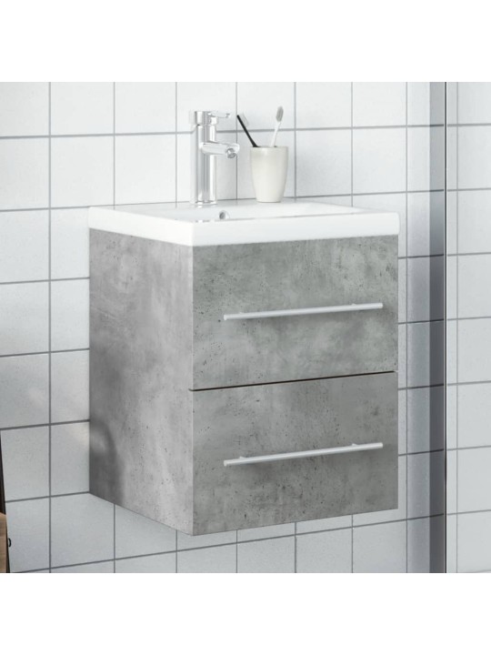 Koupelnová skříňka se zápustným umyvadlem betonově šedá