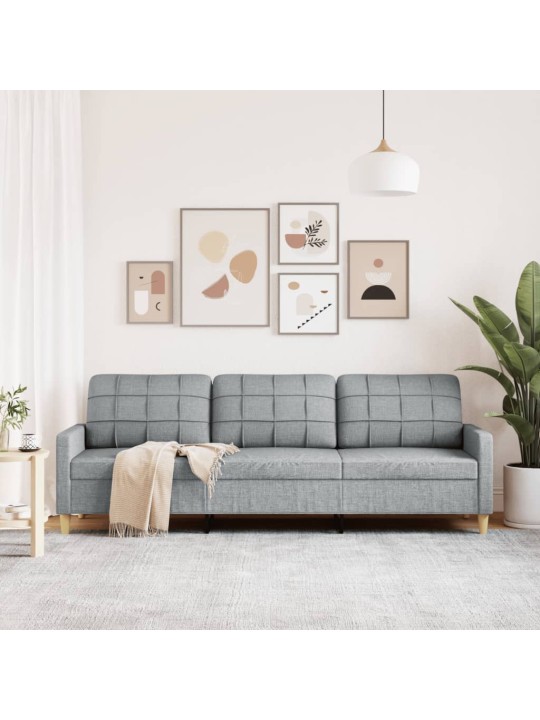 3místná pohovka světle šedá 210 cm textil