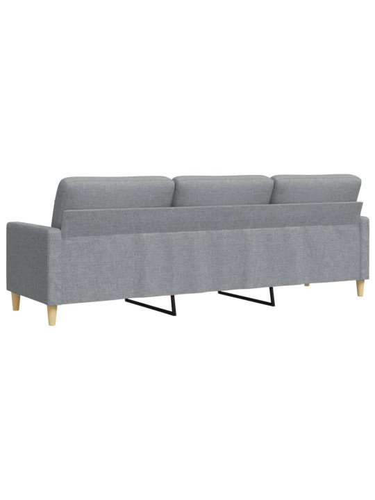 3místná pohovka světle šedá 210 cm textil