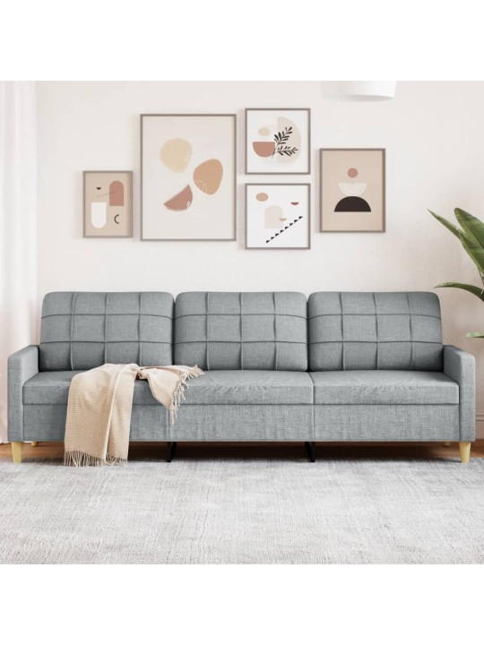 3místná pohovka světle šedá 210 cm textil