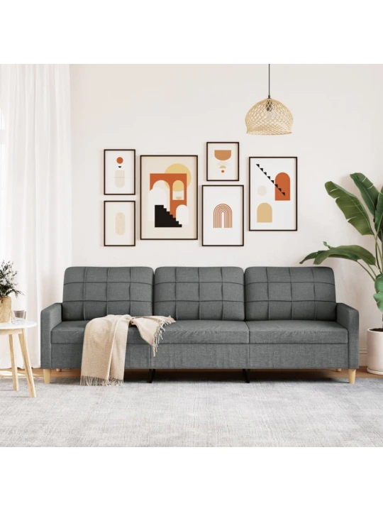 3místná pohovka tmavě šedá 210 cm textil