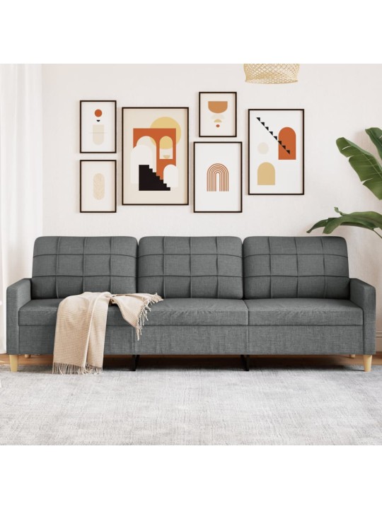 3místná pohovka tmavě šedá 210 cm textil