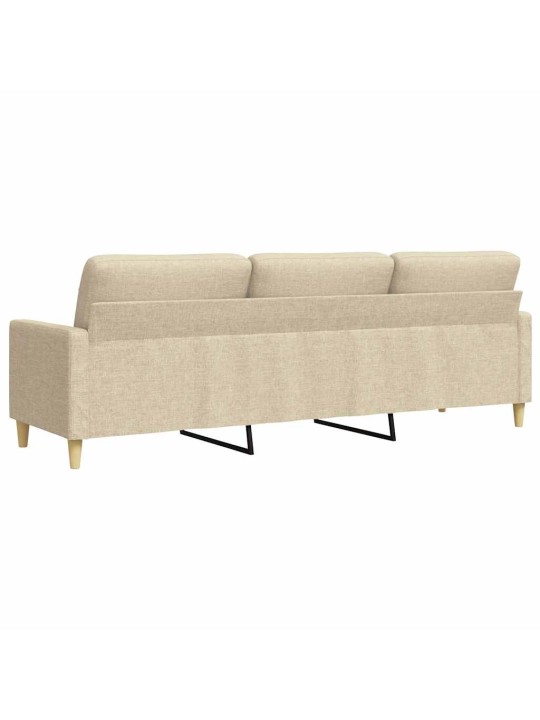 3místná pohovka krémová 210 cm textil