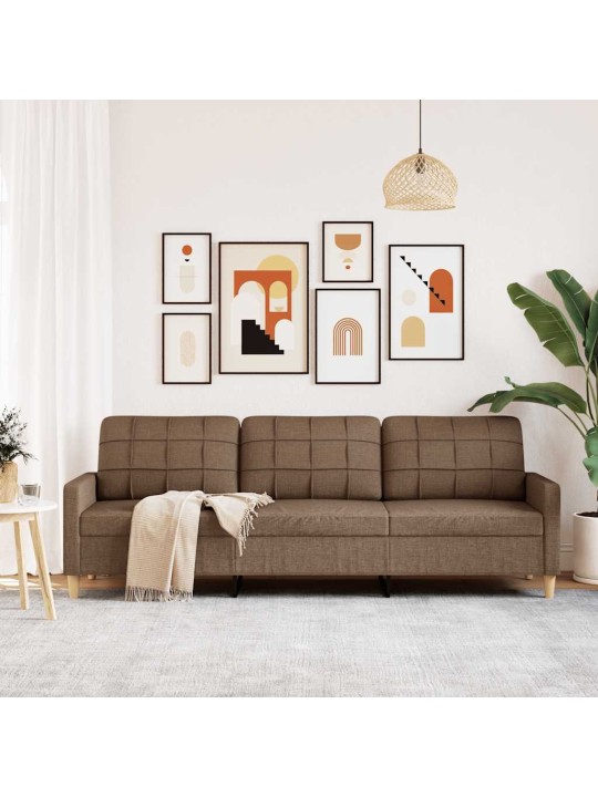 3místná pohovka hnědá 210 cm textil