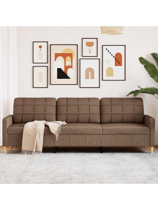 3místná pohovka hnědá 210 cm textil