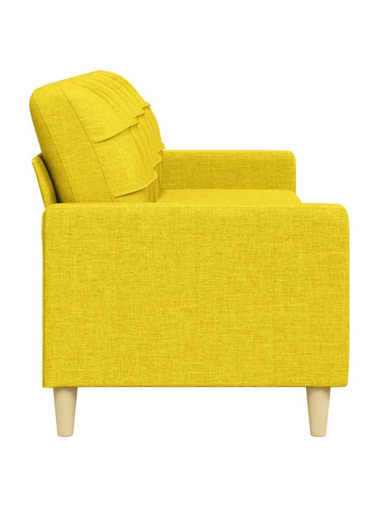 3místná pohovka světle žlutá 210 cm textil