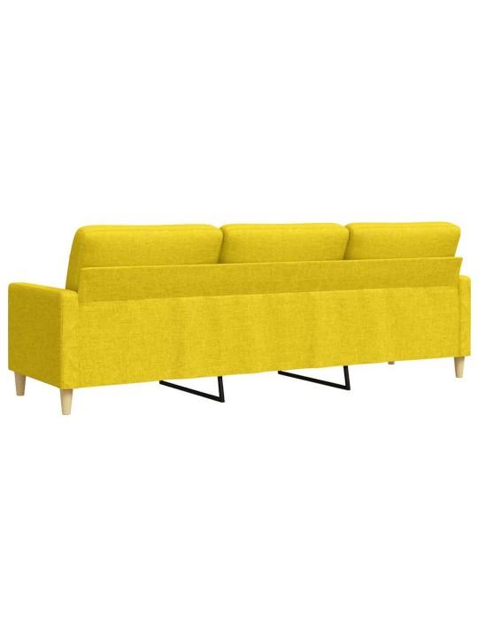 3místná pohovka světle žlutá 210 cm textil