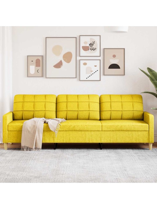 3místná pohovka světle žlutá 210 cm textil