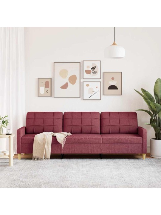 3místná pohovka vínová 210 cm textil