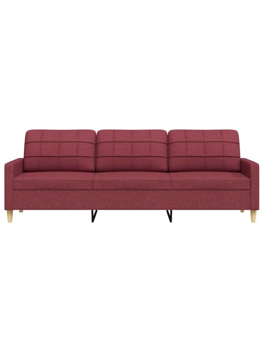 3místná pohovka vínová 210 cm textil