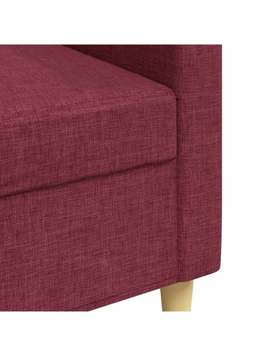 3místná pohovka vínová 210 cm textil