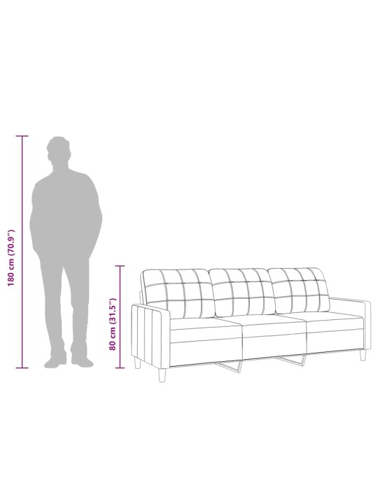 3místná pohovka vínová 210 cm textil