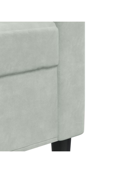2místná pohovka světle šedá 120 cm samet