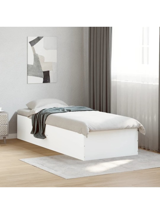 Rám postele bílý 75 x 190 cm kompozitní dřevo